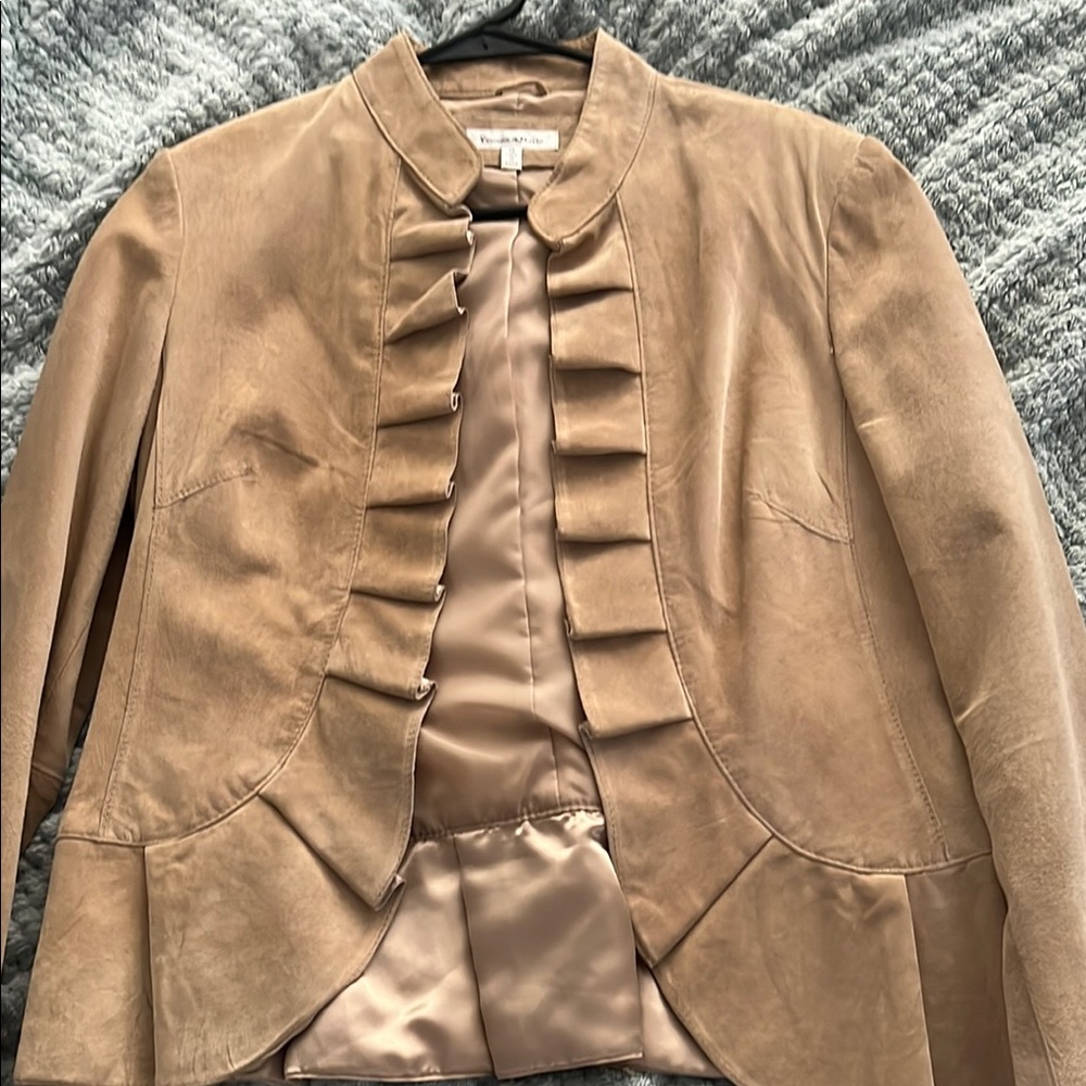 Beige Ruffled Women's Jacket